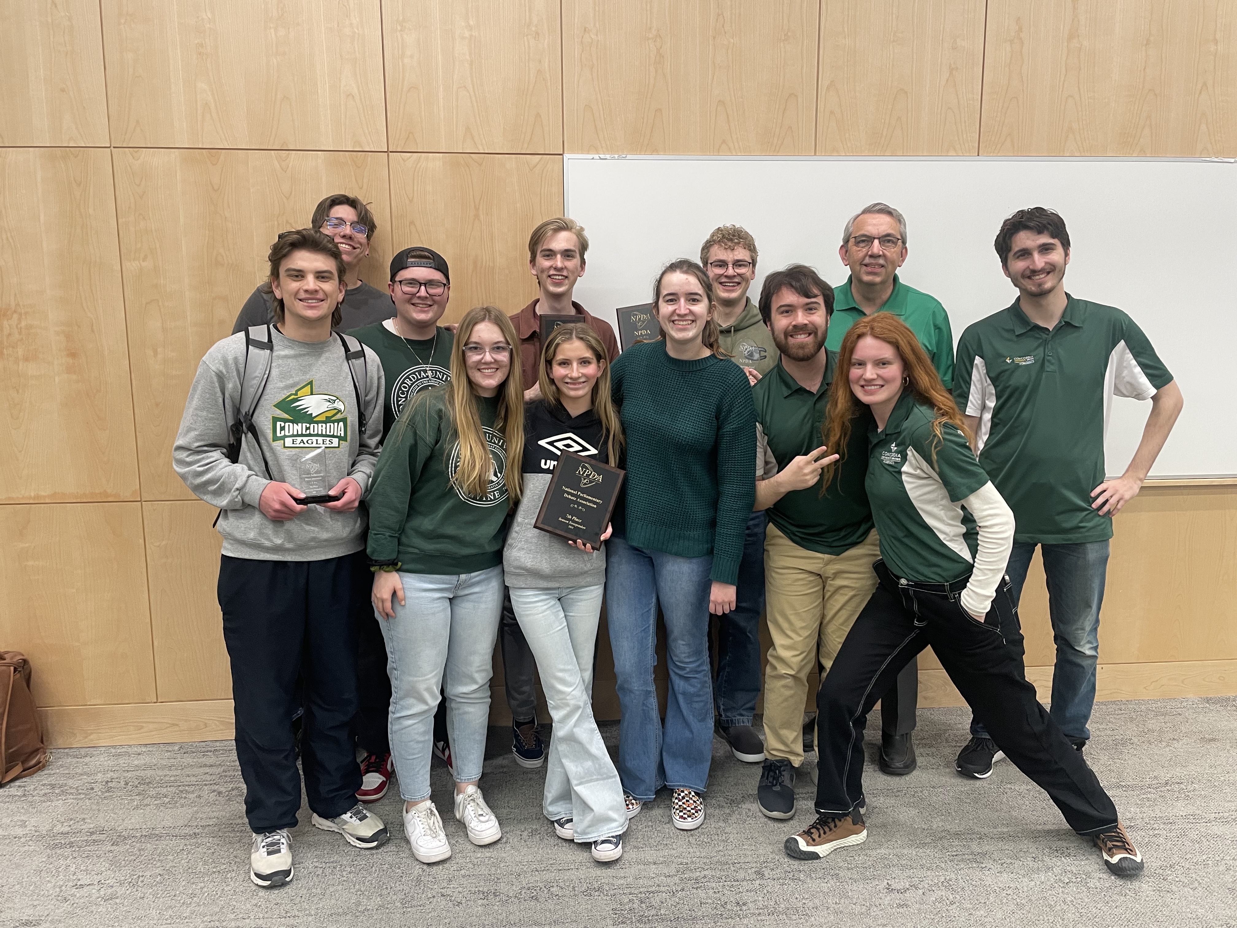 Concordia’s Forensics team with Director of Debate, Sean Nowlan